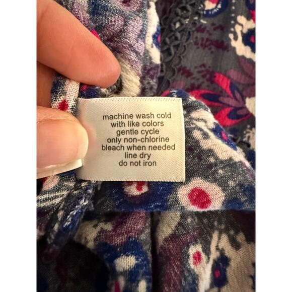 Lane Bryant Purple Floral Long Sleeve Peasant Tunic Women's Plus 22/24 Boho - Picture 7 of 12